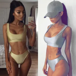 bodycon bandage 2 piece bikini swimsuit set