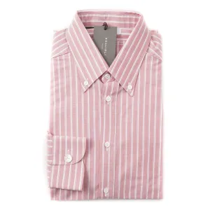 Boglioli Slim-Fit Oxford Cotton Shirt in Pink Stripe
