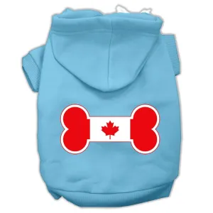 Bone Shaped Canadian Flag Screen Print Pet Hoodies Baby Blue XXXL(20)