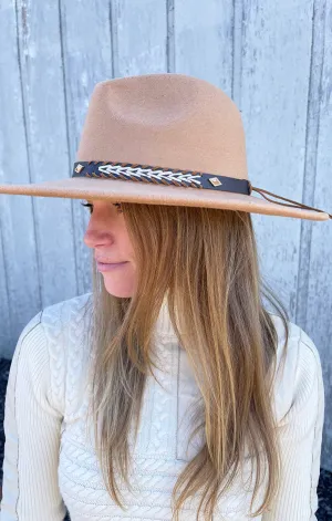 Braided Band Wide Brim Fedora