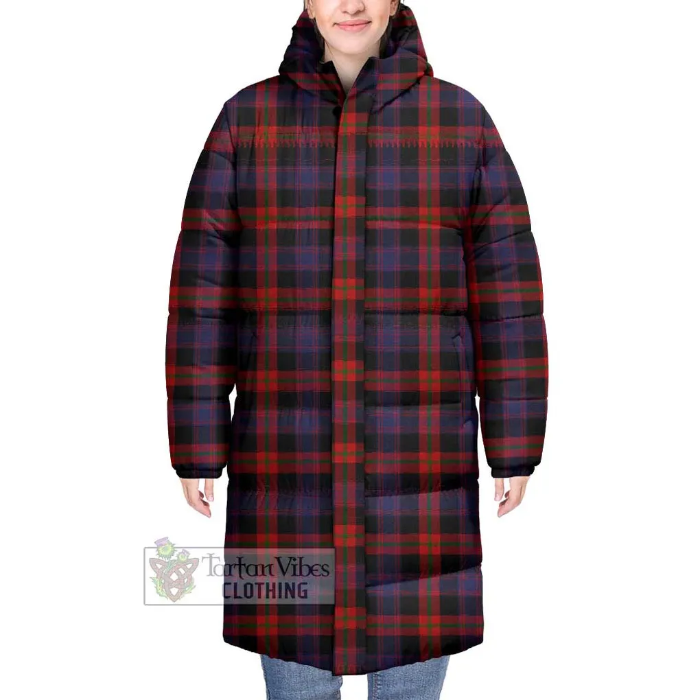 Brown (Broun) Tartan Long Down Jacket