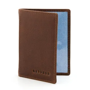 Brown Leather Oyster Card Holder By Gryphen