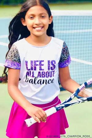BUY 1 GET 4 FREE! Call Me Zoe Purple Glitter Quote T-Shirt - Kids