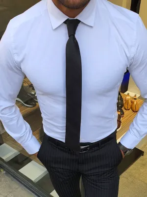 Buy White Slim Fit Patterned Cotton Shirt by GentWith with Free Shipping