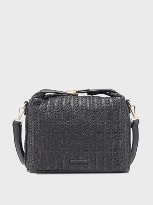 Medium Neo Caprese Caprese Caprese Black Handbag with Self-Design for Women