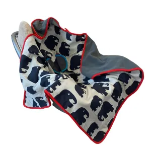 Car Seat Baby Wrap - GREY ELEPHANT