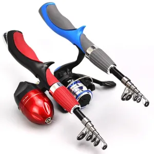 Carbon Fiber Rod Superhard Boat Ice Fly Lure Fishing Rod With High Quality Fishing Reel Fishing Tackle set 1.4m Length