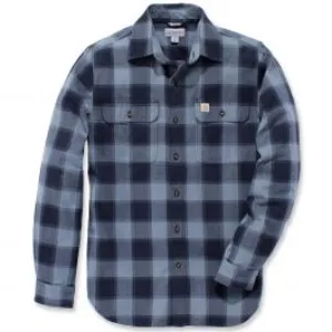 Carhartt&#x20;104144&#x20;Hubbard&#x20;Slim&#x20;Fit&#x20;Flannel&#x20;Shirt&#x20;-&#x20;Steel&#x20;Blue