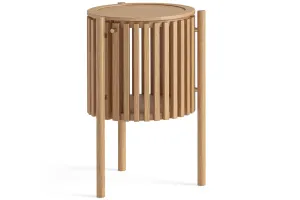 Carna - Oak 1 Door Round Lamp Table