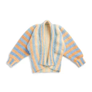Caron Vertical Stripes Crochet Cardigan