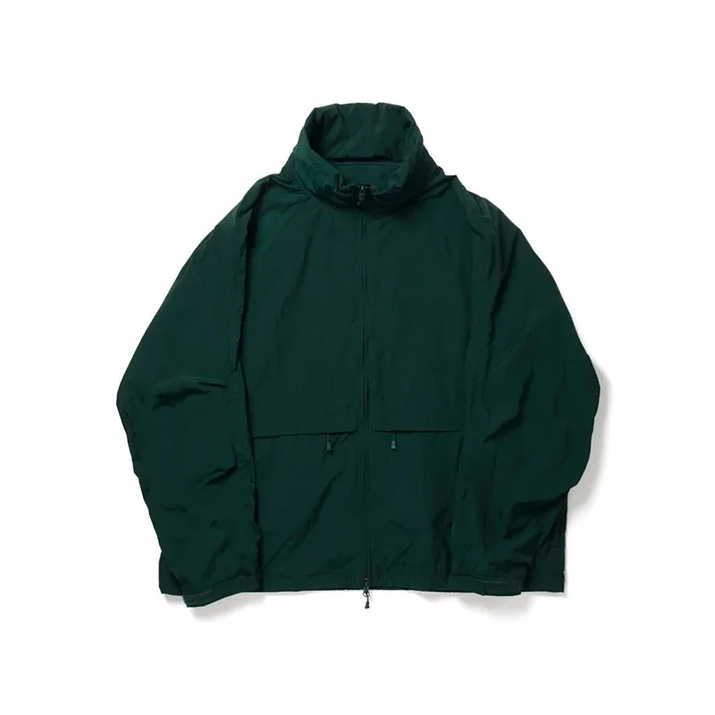 Casual Leisure Solid Color Dark Green Windbreaker Loose Jacket