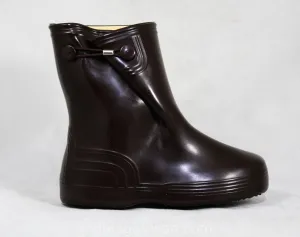 Child Size 8 Brown Galoshes - Authentic 1960s Child's Rain Boots - Waterproof Rubber Overshoe - 60s Mid Century Deadstock - Thermolites
