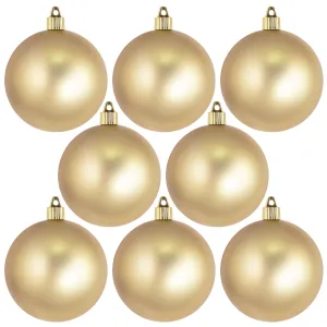 Christmas By Krebs 3 1/4" (80mm) Gold Dust [8 Pieces] Solid Commercial Grade Indoor and Outdoor Shatterproof Plastic, UV and Water Resistant Ball Ornament Decorations