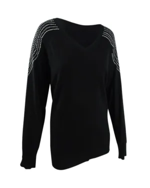 City Chic Women's Trendy Plus Dream Shoulder Sweater Black Size 24W | Black