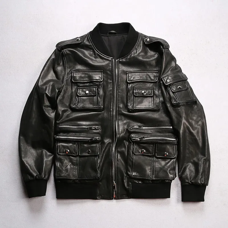 Classic Stylish Genuine Sheep Leather Jacket - Durable and Trendy