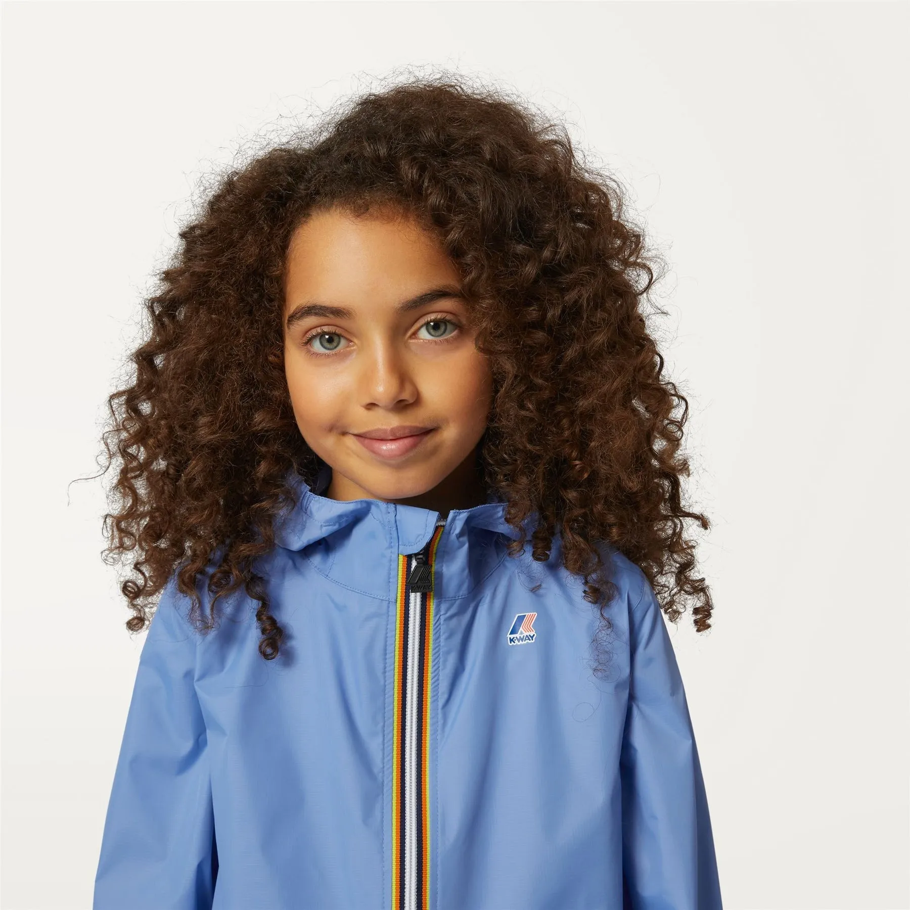 Claude - Kids Packable Full Zip Rain Jacket in AZURE DK