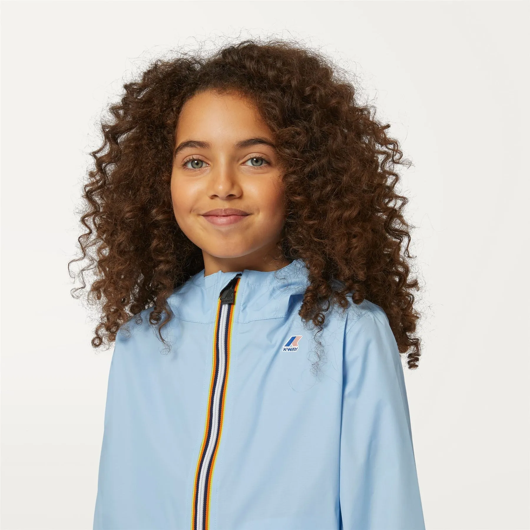 Claude - Kids Packable Full Zip Waterproof Rain Jacket in Azure Light Marine