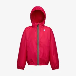 Claude - Kids Packable Full Zip Waterproof Rain Jacket in Red Berry