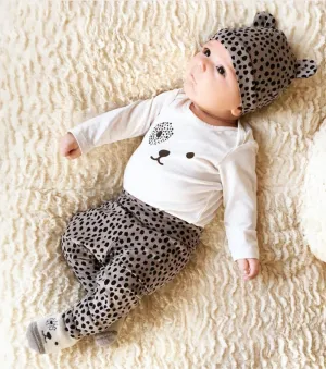 Clothing Baby Girl Clothing Set Long sleeved Cartoon T-shirt Pants Hat 3 Pcs Clothing Set