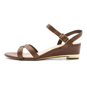 Cole Haan Strap Mid-Heel Sandals Leather Brown Colour For Women