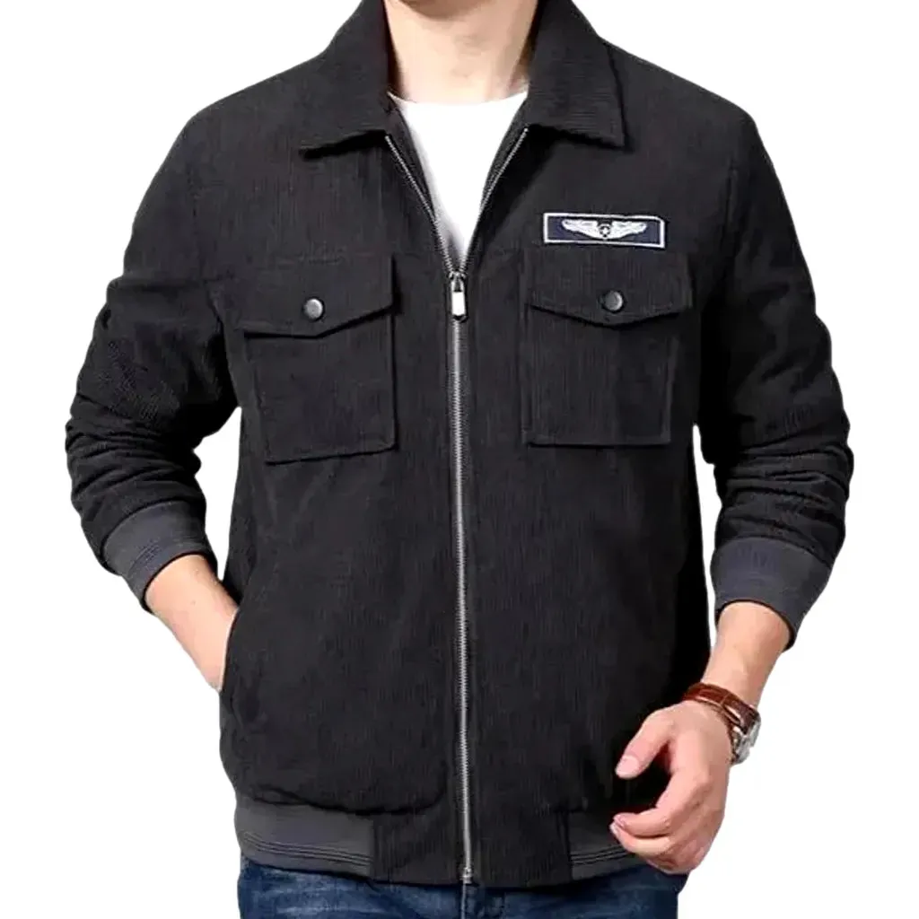 Colorful casual style men's corduroy bomber jacket