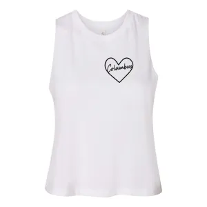 Columbus Heart Women's Racerback Cropped Tank