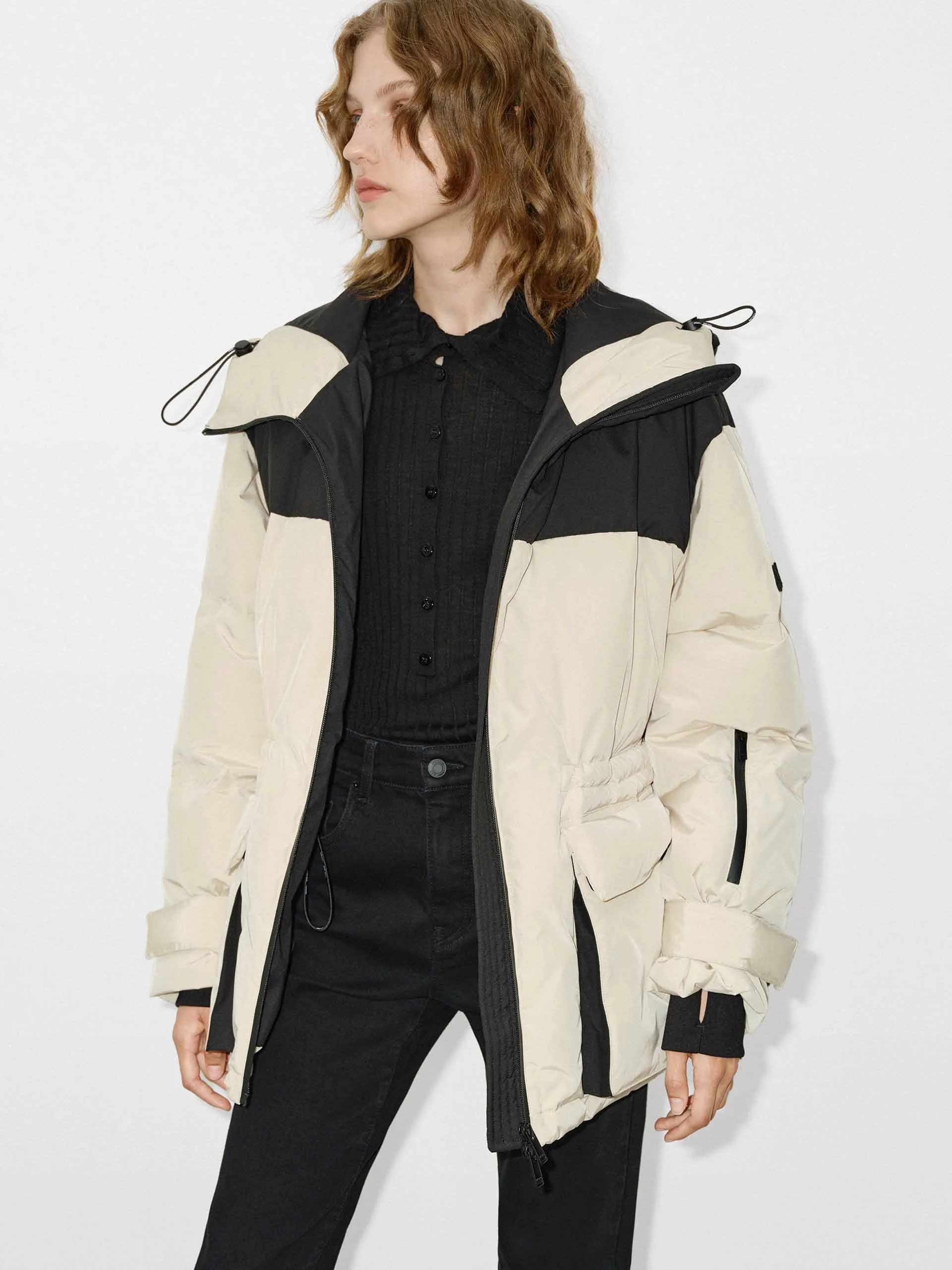 Contrast Hood Down Jacket