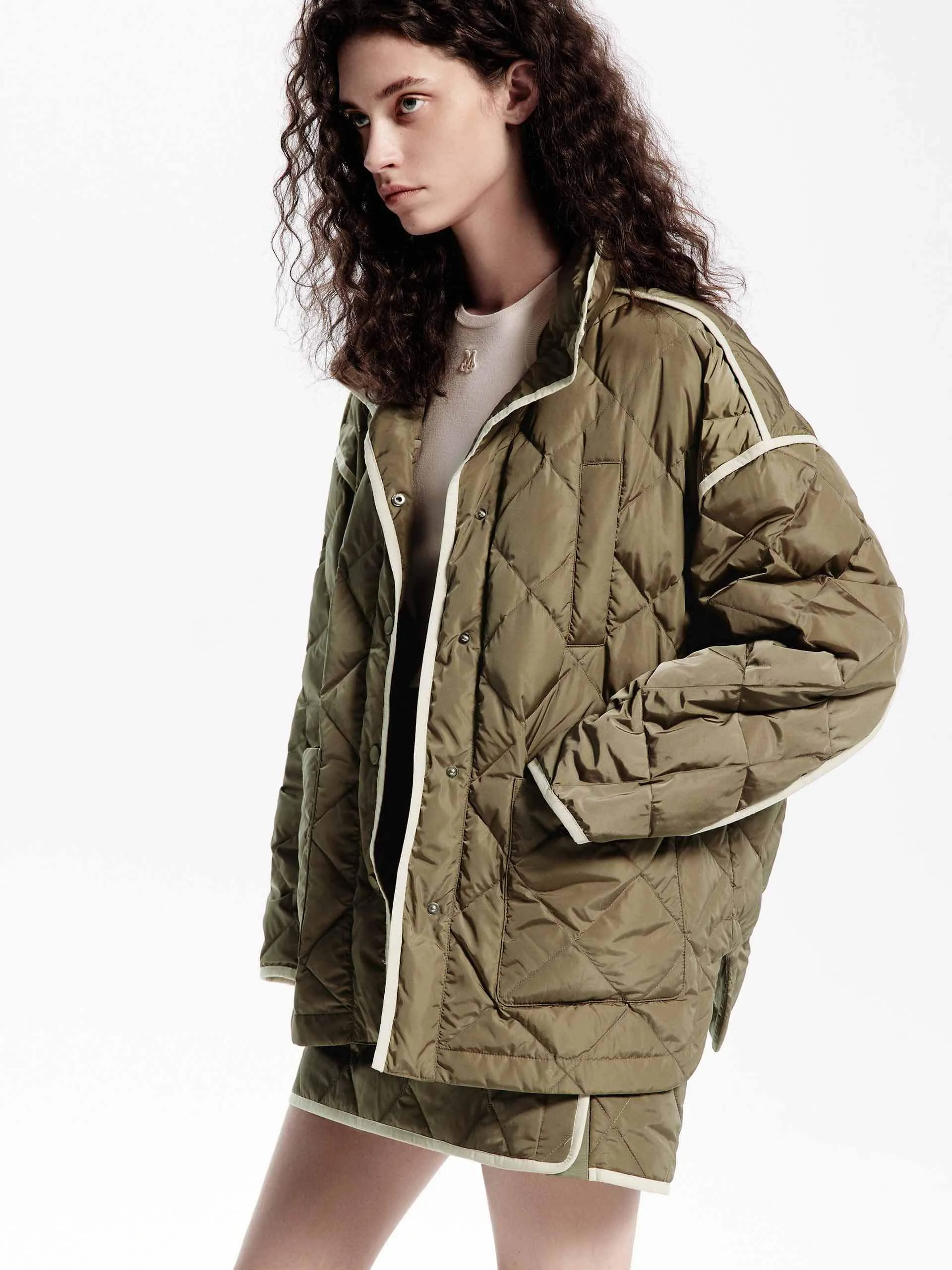 Contrast Quilted Down Jacket