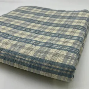 Cotton Blouse Weight, Cream & Blue Check (WDW1939)
