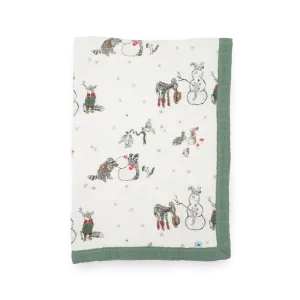 Cotton Muslin Baby Quilt - Snow Day