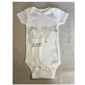 Cow Printed Cotton Baby One-Piece 6-9 Months Short Sleeve