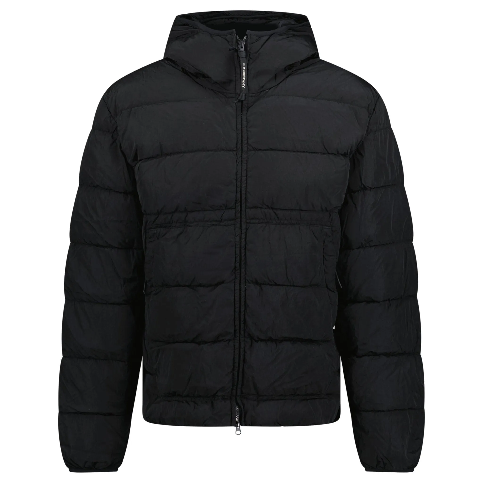 CP COMPANY CHROME R GOGGLE HOODED JACKET BLACK