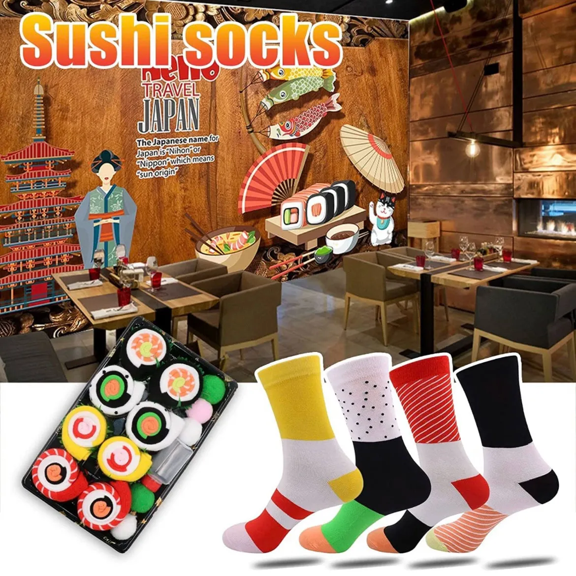 Creative Sushi Socks Gift Box