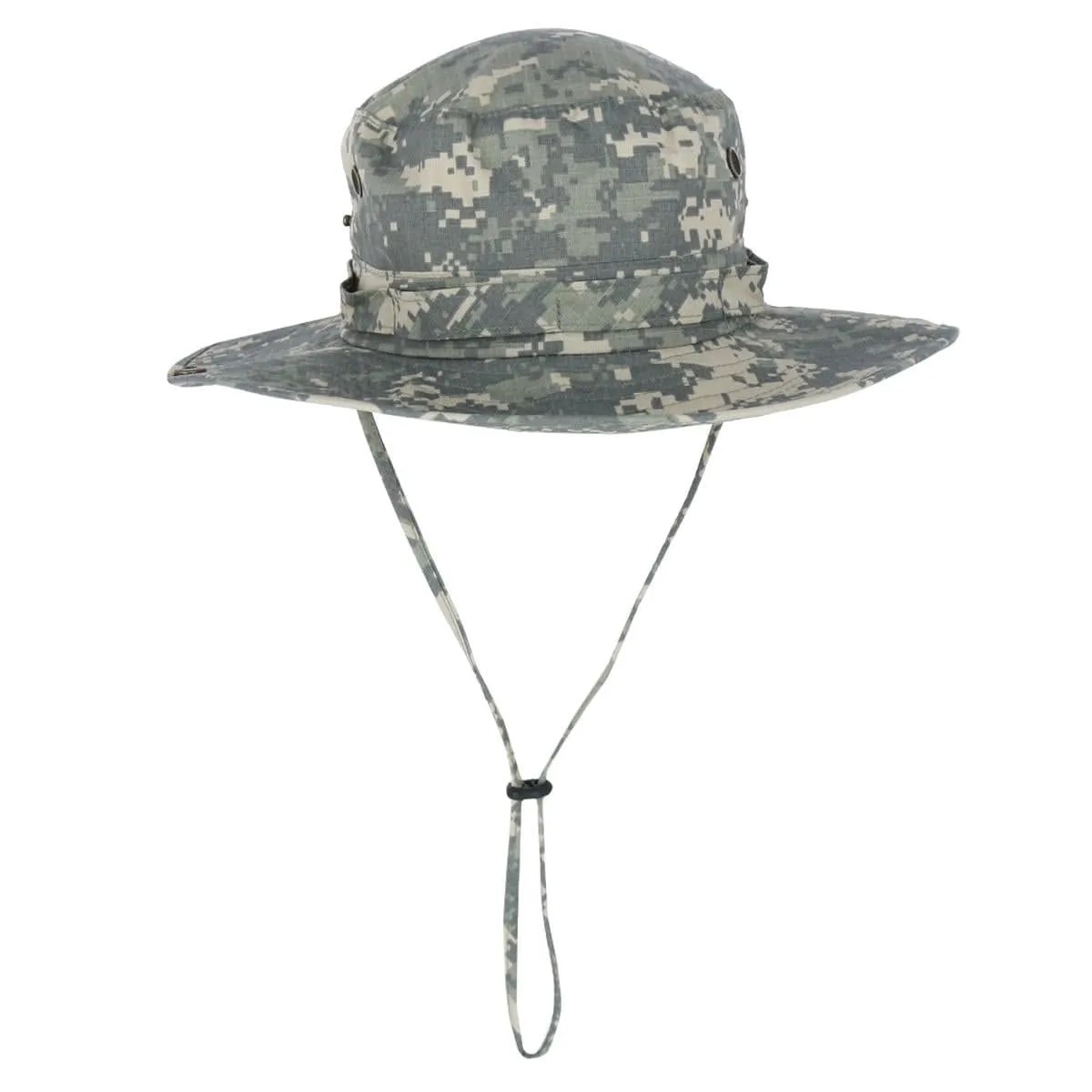 CTM® Men's Crushable Wide Brim Camo Boonie Hat with Chin Cord