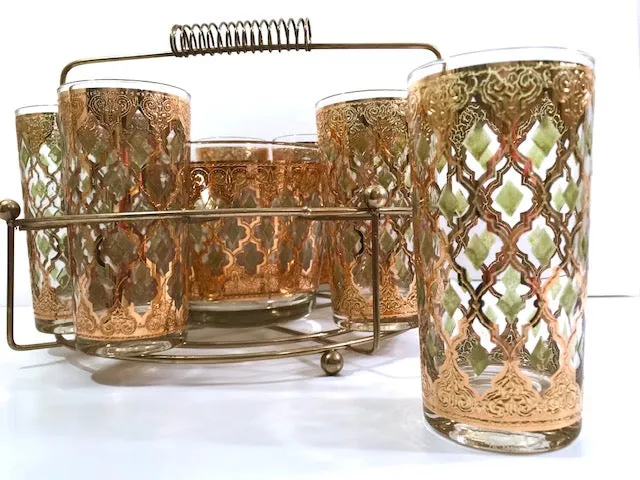 Culver Signed Mid-Century Valencia 10-Piece Bar Set