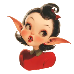 Cute Girl Vampire V-neck Tee