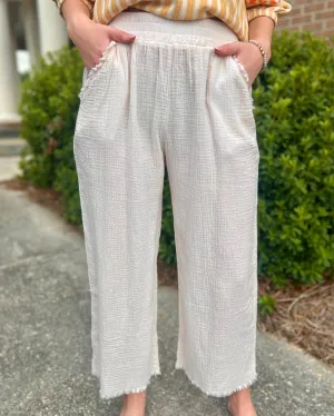 Dance With Me Cream Wide Leg Pants