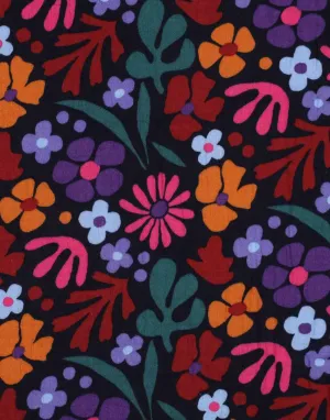 Dark Floral Double Gauze Fabric