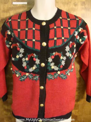 Decorated Wreaths Funny Christmas Sweater