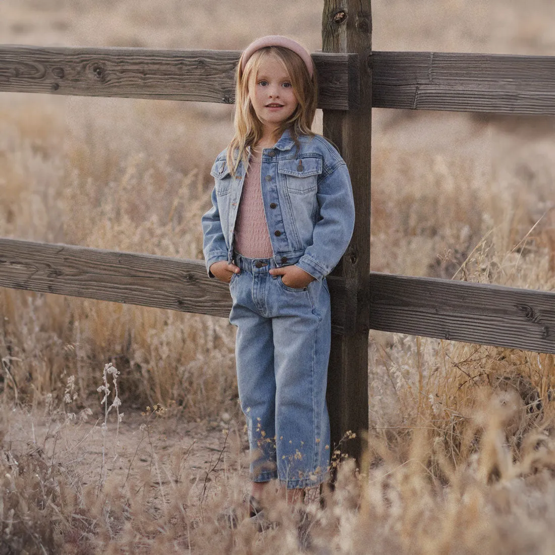 Denim Jacket - Light Washed Denim - Light Blue