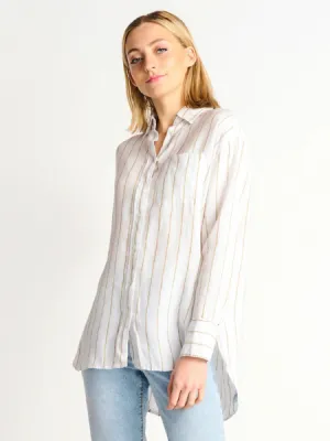 Dex Button Front Oversized Linen Shirt