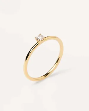 Diamonds and gold Solitaire Mini Ring