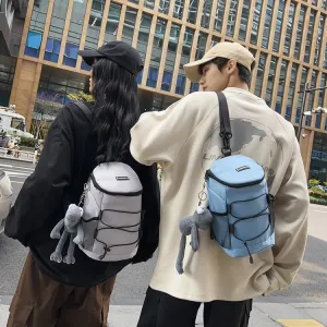 DUNNMALL New Japanese Ins Backpack Shoulder Crossbody round Bag Men's Messenger Bag Simple Large Capacity Foreign Trade Fashion