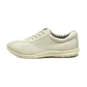 Ecco Lace Ups Leather Beige Colour For Women