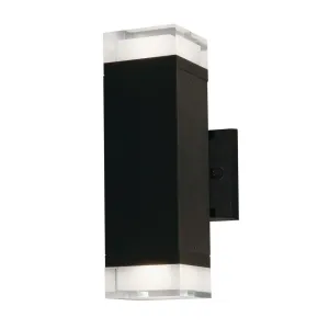 Edmund 12 in. LED Outdoor Wall Sconce Selectable CCT Black Finish