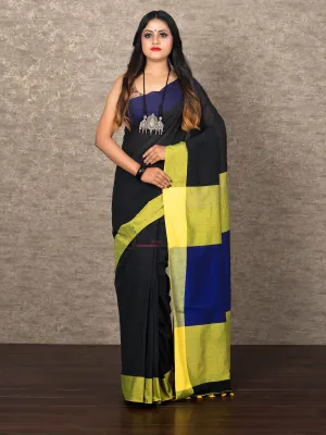 Elegant Black Par Anchal Cotton Saree