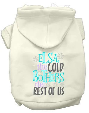 Elsa, The Cold Screen Print Dog Hoodie Cream Xxxl