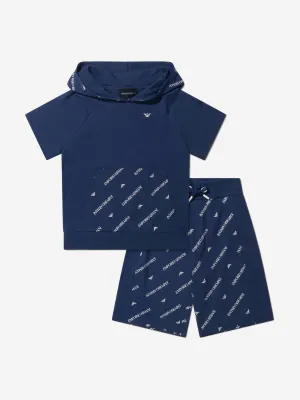 Emporio Armani Boys Cotton Hoodie And Shorts Set