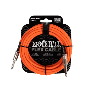 Ernie Ball Flex Instrument Cable Straight/Straight 20Ft - Orange