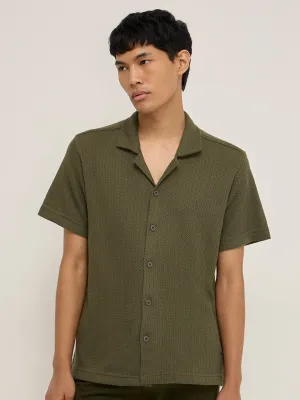 ETA Olive Knitted Relaxed-Fit Shirt